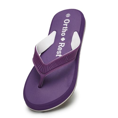 Image of Ortho + Rest Doctor Slippers for Women Orthopedic Non Slip Lightweight Comfortable Flat Casual Stylish Dr Chappals and House Flip flops For Ladies and Girl's