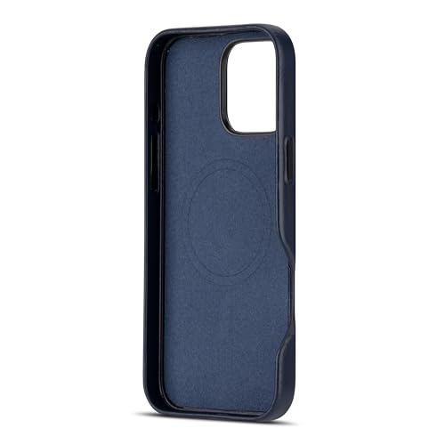 Étui en cuir iPhone 16 bleu véritable MagSafe maogoam - 3