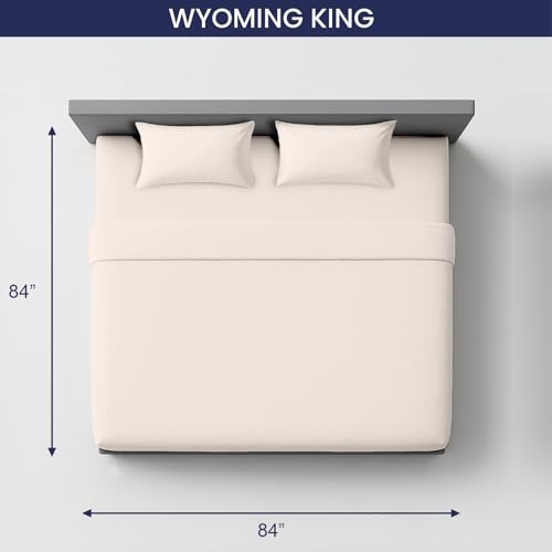 Image of SGI 84 inchx84 inch 4 Pc Emperor /Wyoming King Sheet Set 600 TC 15 inch Deep, Butter
