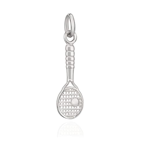 NKlaus Pendentif Raquette de Tennis avec Balle 925 Argent 19x6mm Pendentif Argent Amulette 10217