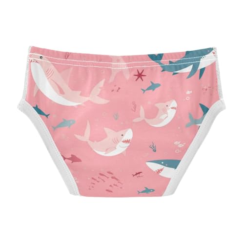 KLL Shark Pink Background Baby Boys Pure Cotton Briefs Cute Children Undies2