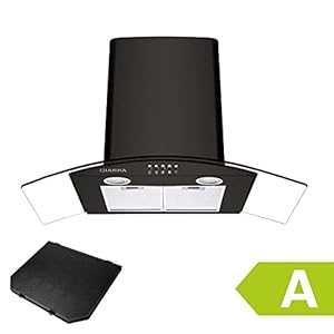 CIARRA CBCB9506B 90cm zwart afzuigkap roestvrij staal drukknopschakelaar glas afuigkap,verstelbare open haard…