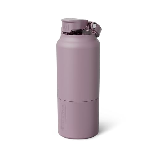 Image of BruMate Rise 35oz Water Bottle With 100% Leakproof Covered Silicone Straw | Insulated Stainless Steel Water Bottle With Removable Straw | Fast Flow | Soft Sip Silicone Spout | BPA-Free (Lilac Dusk)