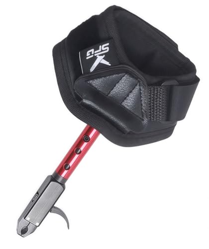 Archery Compound Bow Release with Trigger 360° Adjustable Wristband Release Aids for Adults Kids Shooting Hunting Accessories:Red-317