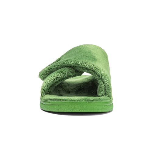 Image of SOLLBEAM Women's Plantar Fasciitis Fuzzy House Orthopedic Adjustable Slippers With Arch Support Orthotic Heel Cup Sandals For Ladies