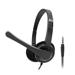 Dyazo Computer Wired Headphones | Headset with Mic | 3.5 MM Jack | Compatible for Laptops, PC, Notebooks (Black)