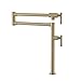 Pot Filler Faucet Deck Mount Brass Stove Pot Filling Kitchen Faucet with Double Joint Swing Arms Folding Faucet Counter Mounted Lead-Free, Single Hole, Brushed Gold
