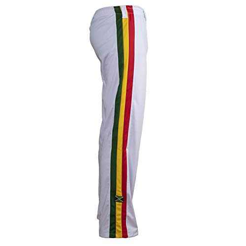 JL Sport Authentic Brazilian Capoeira Martial Arts Pants - Unisex/Children's (White, Jamaican, Reggae Themed) 11-12 Yrs3