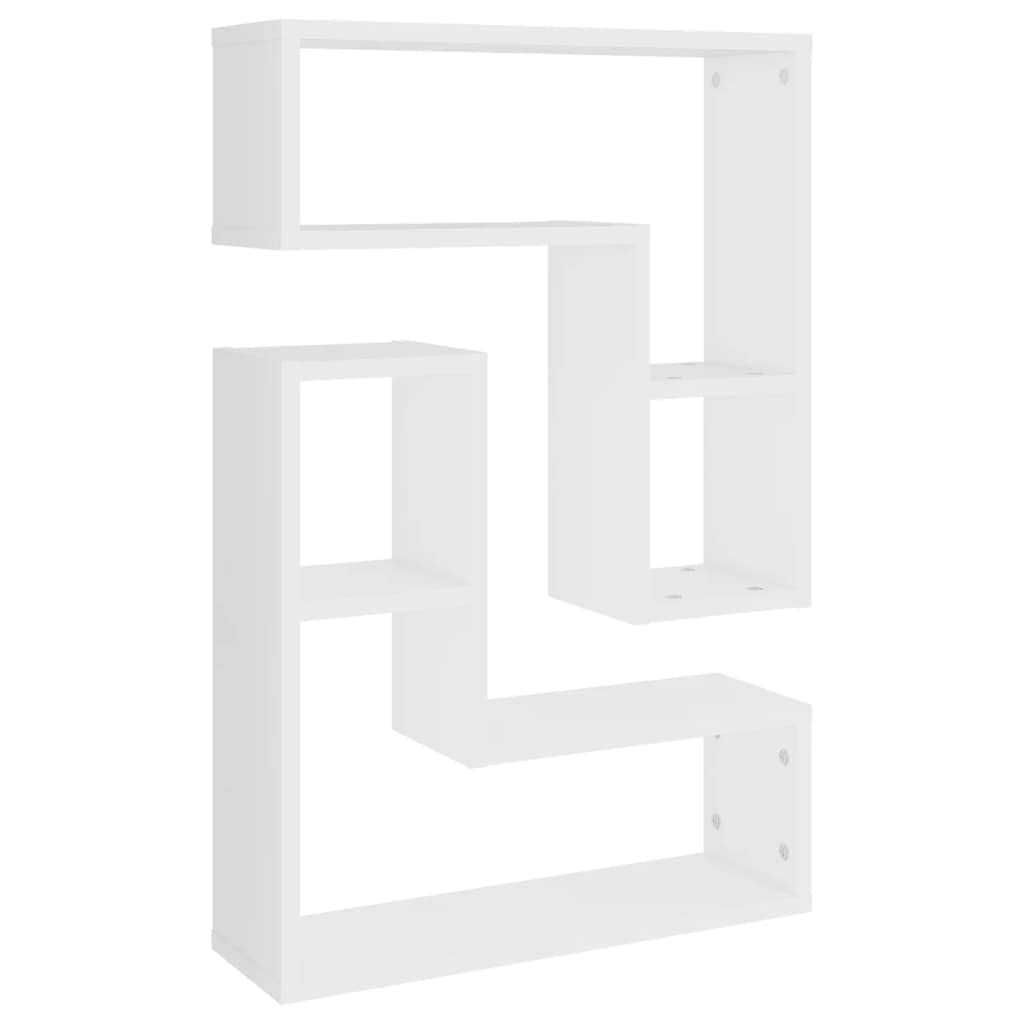Półki ścienne 2 szt. sklejka biała 50x15x50 cm | Niewidoczny montaż, łatwa instalacja, do salonu, sypialni, wyświetlacza książek i ozdób