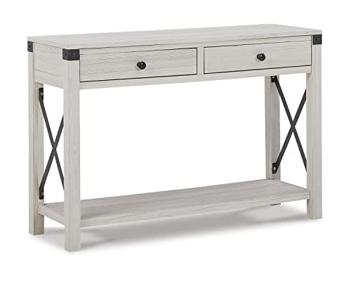 Signature Design by Ashley Bayflynn Modern Farmhouse Console Sofa Table, Whitewash