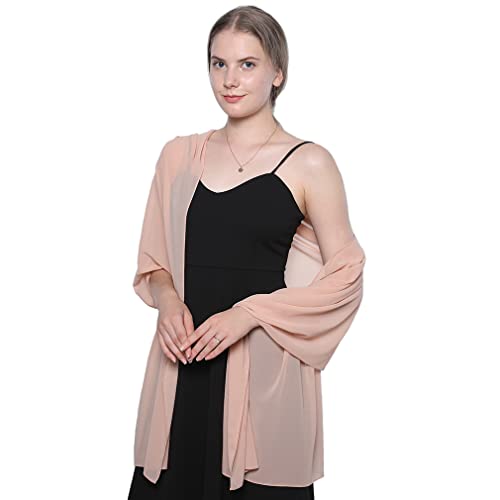 LMVERNA Simple Chiffon Shawls and Wraps for Evening Dresses Silky Long Wrap Scarves for Wedding Party3