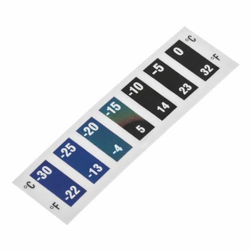 HALLMERS -30 to 0 Degrees Celsius (-22 to 32 Fahrenheit) Temperature Sensitive Sticker - Refrigerator Freezer Low-Temperature Condition Food & Beverage Thermometer Label Self Adhesive Decal Tag