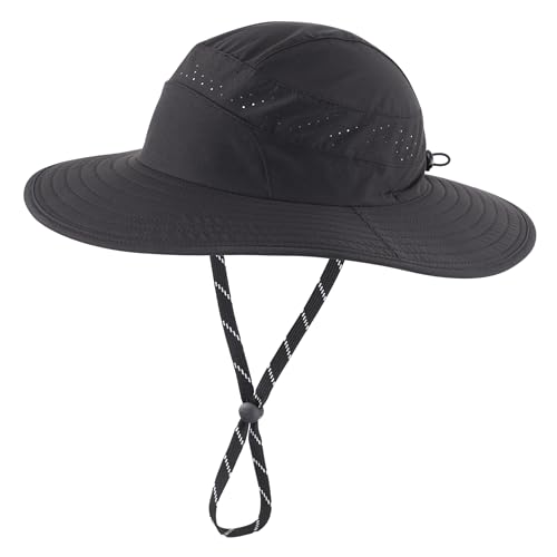 Image of Connectyle UPF 50+ Wide Brim Sun Hat for Men Women UV Protection Bucket Hats Outdoor Breathable Safari Hat for Fishing Hiking