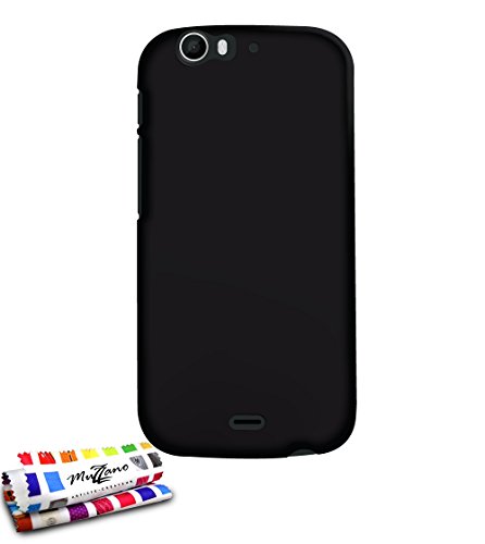 Ultraflache harte Schutzhülle WIKO DARKFULL [Le Pearls Premium] [Schwarz] von MUZZANO + STIFT & MICROFASERTUCH MUZZANO® GRATIS - Das ULTIMATIVE, ELEGANTE UND LANGLEBIGE Schutz-Hülle für Ihr WIKO DARKFULL