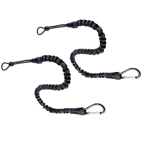 blispring 2 Stück Nylon-Werkzeug-Lanyard-Seil mit Federschraubverschluss-Karabiner, funktionierendes Sicherheitsseil mit Absturzsicherung, Werkzeug-Tether-Lanyard