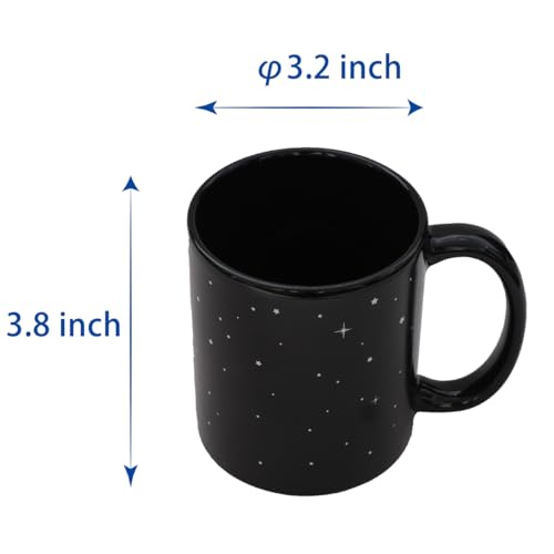 Kmiles Caneca de lua estrelada com mudança de calor, caneca de café mágica que muda de cor, xícara d