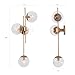KSANA Gold Sconces Wall Lighting, Modern 3-Light Bathroom Vanity Light Fixtures with Globe Clear Glass Shade Over Mirror or Beside for Hallway, Bedroom, Living Room and Kitchen