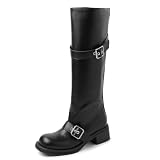 Women's Knee High Boots Motorcycle Riding Combat Boots...
