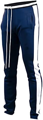 SCREENSHOTBRAND-S41700 Mens Hip Hop Premium Slim Fit Track Pants - Athletic Jogger Bottom with Side Taping-Navy-Medium