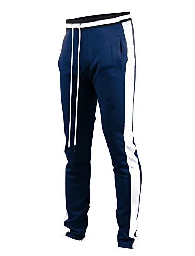 Image of SCREENSHOT Screenshotbrand Mens Hip Hop Slim Fit Track Pants - Athletic Jogger Bottom with Side Taping