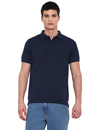 Image of Deniklo Cotton Blend Solid Plain-Regular Fit | Half Sleeves Polo Neck T-Shirts for Men (Available in Plus Size)