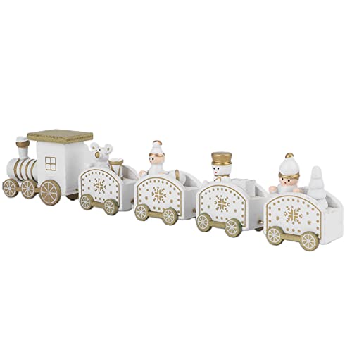 Tnfeeon Trenes de Papá Noel de Madera, Letras de Aprendizaje Educativo, Juego Interactivo de Números en Colores Rojo, Blanco, Verde, Modelo de Madera de 6 Pulgadas para Navidad, Decoración Festiva
