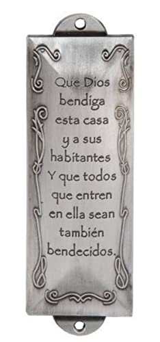Holy Land Gifts Spanish- Mezuzah-House Blessing (Bendecir el Hogar)-Pewter (#5171)