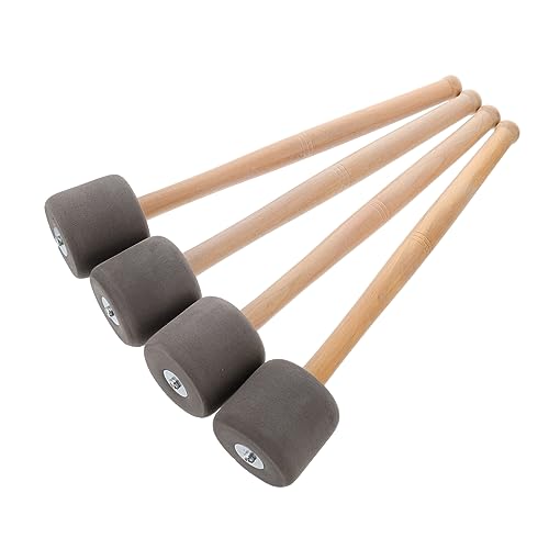 4 baquetas para batería y percusión, con cabeza de espuma y mango de madera, para bombo miniatura 1