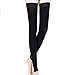 PPXGOGO Compression Socks for Women & Men 20-30 mmHg Thigh High Leg Sleeve Support with Silicone Band for Running, Varicose Veins, Edema, Swelling.(Black,L)