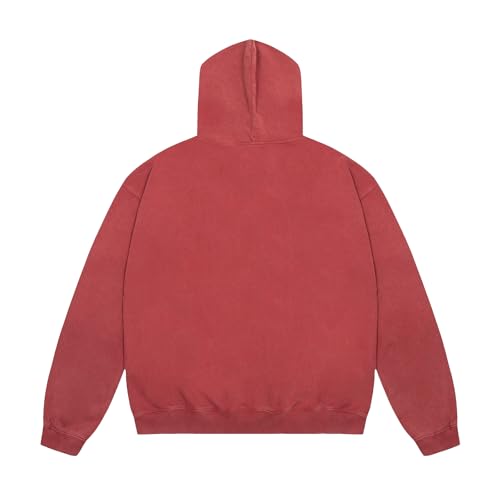 Saint Tears Mens Hoodies Oversized Acid Wash Plush Cotton Hoodie Vintage Sweatshirts Pullover Letter Print Hooded2