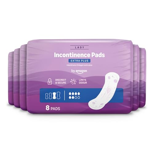 by Amazon Incontinence Serviettes Extra Plus, Sans parfum – 48 pièces, 6 lot de 8, (Anciennement une marque Amazon Basic Care, l'emballage peut différer)