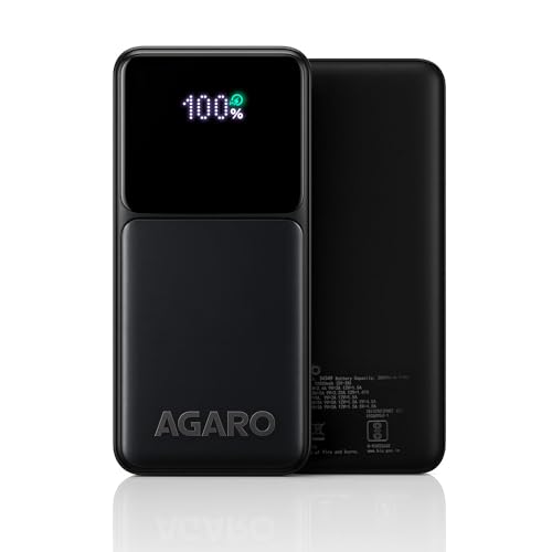 Image of AGARO Imperial Power Bank 20000 mAh, 22.5W Power Delivery for Smartphones, Portable, USB C & Micro Input, USB A1,A2 & C Output, Fast Charge Technology for Tablets, Headphones and Hi-Powered Devices