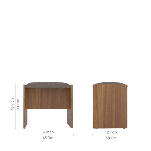 Image of NEUDOT Petra Wooden Dressing Table with Mirror and Storage | Engineering Wood | Vanity Table with Mirror | Vanity Table for Bedroom, Living Room | 1-Year Warranty, Brown