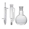 MXBAOHENG 150ML Soxhlet Extractor 34/35 19/26 Soxhlet Extraction Apparatus Set Include Allihn Condenser, 150ml Flat Bottomed Single-Mouth Flask, Extraction Tube