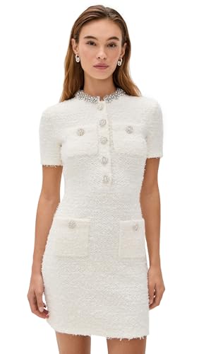 Women's Cream Textured Knit Mini Dress