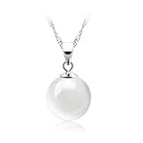sephla Fashion Jewelry 14k White Gold Plated Ball Pendant Necklace for Women