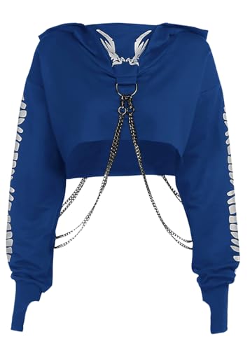 Amazon.com: TSMNZMU Womens Gothic Cropped Hoodie Long Sleeve