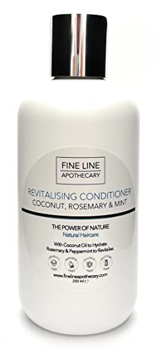 99% Natural ACONDICIONADOR REVITALIZANTE - COCO, ROMERO & MENTA - 250 ml de Fine Line Apothecary. Sin Sulfatos, Sin Parabenos, Sin Silicona. Concentrado. pH 5.5 para Pieles Sensibles y Atópicas Cover