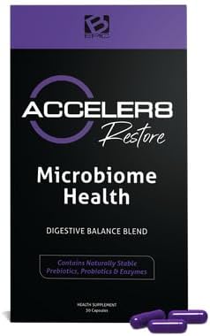 Bepic's Acceler8 Restore | 1 Box | 1 Month Supply | 30 Capsules | Purple Capsules | Detox and Cleanse | Gut and Digestive Health