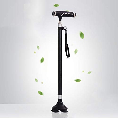Przenośne kule ze stopu aluminium, lampa LED Cztery stopy Wielofunkcyjne kule dla osób starszych Ergonomiczna laska Antypoślizgowe kule przedramienia Metalowa laska Regulowany chodzik Interesting