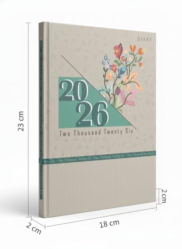 Image of TULMAN 2026 Diary Hardcover Design Everyday Notebooks (23 x 18 cm), Best for Study Planner, Personal Journal, Business Planning & Stationery Lovers - muted green