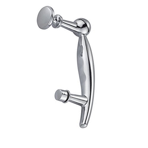Tirador curvado de ducha de 145 mm entre orificios para puerta de cristal de baño