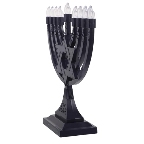Ménorah électrique LED Hanoukka à 9 branches avec bougies rechargeables USB pour table