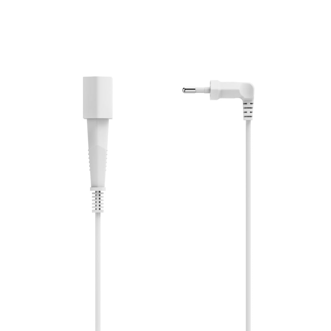 Hama Przedłużacz przedłużający 3m wygięty kabel elektryczny - europejskie gniazdo kątowe typu C (2 piny, bez uziemienia), idealny do wymaganych przestrzeni i zastosowań wewnętrznych - biały
