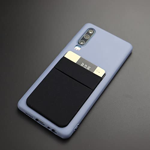 Cell Phone Card Holder Wallet Stick On For Back Of Phone(For Liquid Silicone Phone Case),Stretchy Adhesive Sticker Credit/Id Card Sleeve Stick On Wallet Lycra For All Smartphones-3Black Double Pocket #TOP5