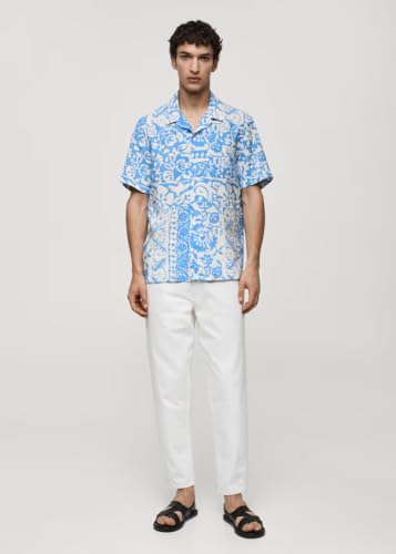 Image of Luxrio Casual Printed Textured Fabric Shirt for Men Regular Fit Cotton Blend