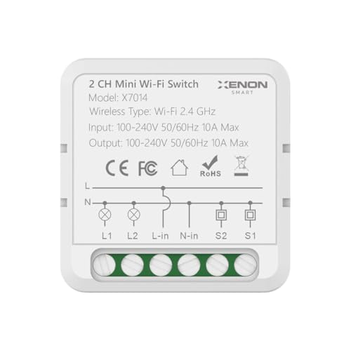 İkili Wi-Fi Akıllı Anahtar, 16A 220V Röle, İki Yönlü Işık Şalteri, Tuya Uyumlu, Google Home/Alexa Destekli, X7014