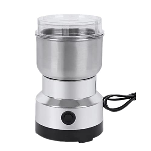 Huachaoxiang Machina Smash Multifunción De 150W, con Un Molino Eléctrico De Cuchillo De Impacto para Granos De Grano Especias De Alimentos - Molino De Especias Y Café,Plata Cover