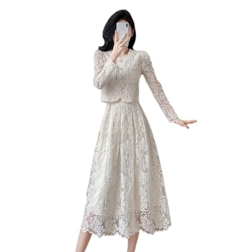 Ensemble haut et jupe vintage en dentelle manches longues pour sublimer la silhouette
