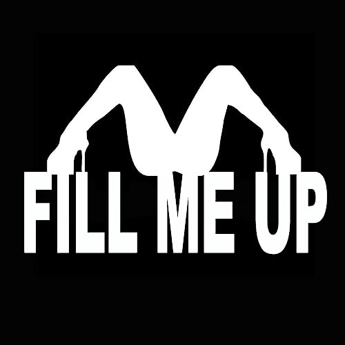 Image of Fill Me Up Sticker Car Fuel Tank Cap Decal Funny Window Bumper Decal Sticker Suitable for Cars, Trucks (White)